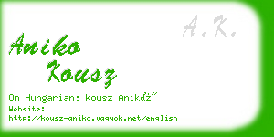 aniko kousz business card